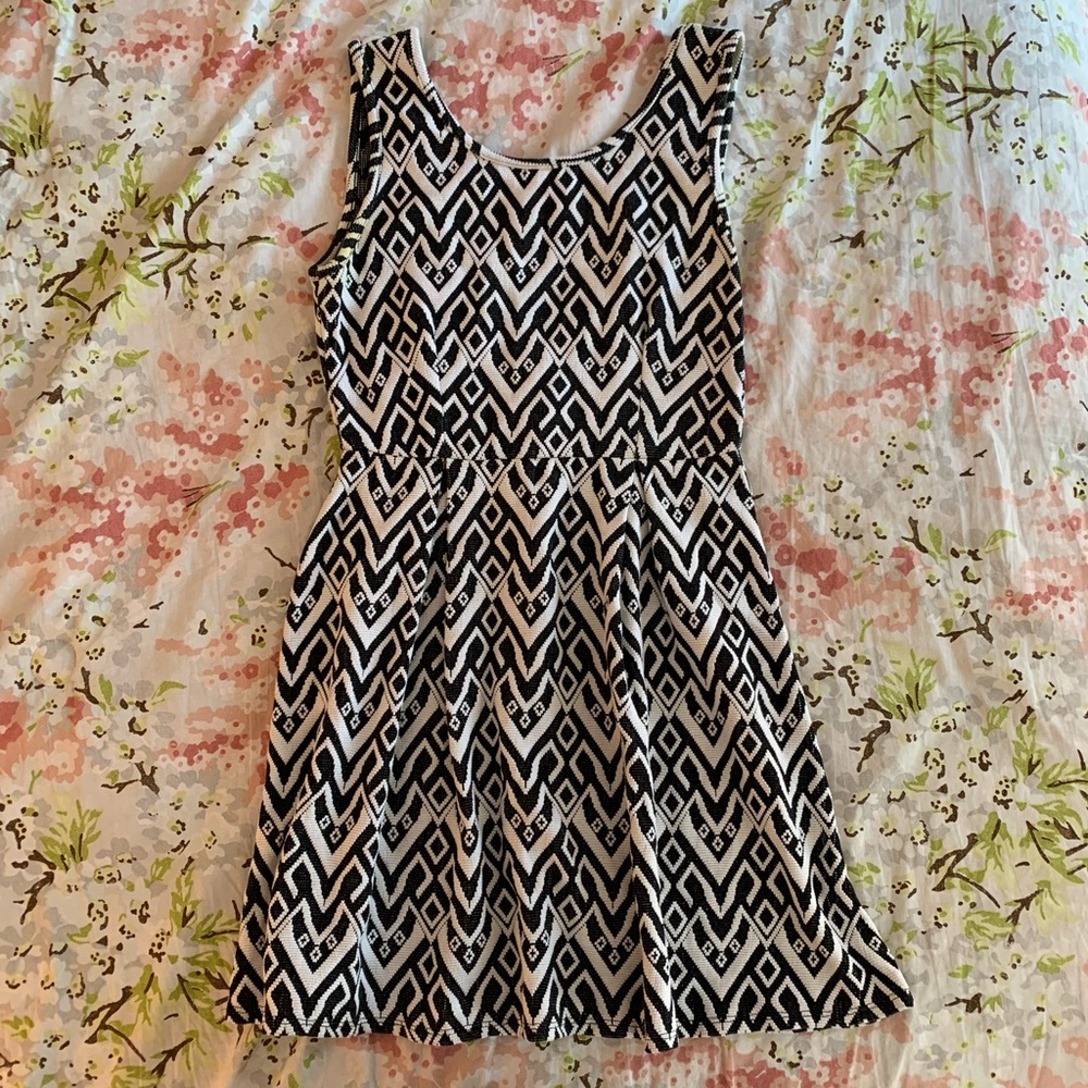 Black and White Patterned Dress
